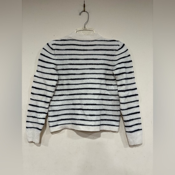 Rag & Bone Striped Lambswool Sam Sweater Pullover Ivory Navy Size Small - Picture 4 of 6